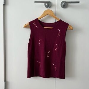NO BRAND | Vintage knit flower tank